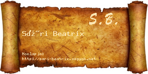 Sári Beatrix névjegykártya