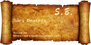 Sári Beatrix névjegykártya
